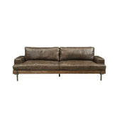 Silchester Oak & Distress Chocolate Top Grain Leather Sofa Model 52475 By ACME Furniture